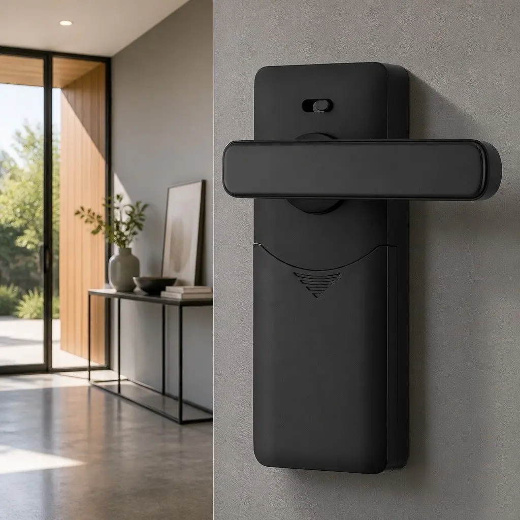 Door Lock Touchpad Electronic Security System Black Zinc Alloy 15cm x 7.5cm x 19cm