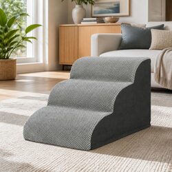 Practical 3-Tier Dog Ramp for Home Use - Grey