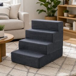 Dog Ramp Pet Stairs 4 Steps Foam Portable Sofa Bed Ladder Cat Steps Non-Slip