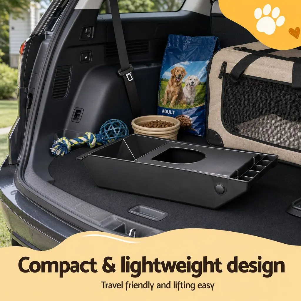 Dog Ramp Foldable 3 Steps PP Plastic Black