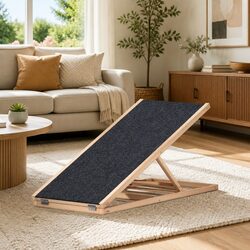 Dog Ramp Steps 100cm Adjustable Height Wooden Foldable Pet Stairs Bed Sofa Car