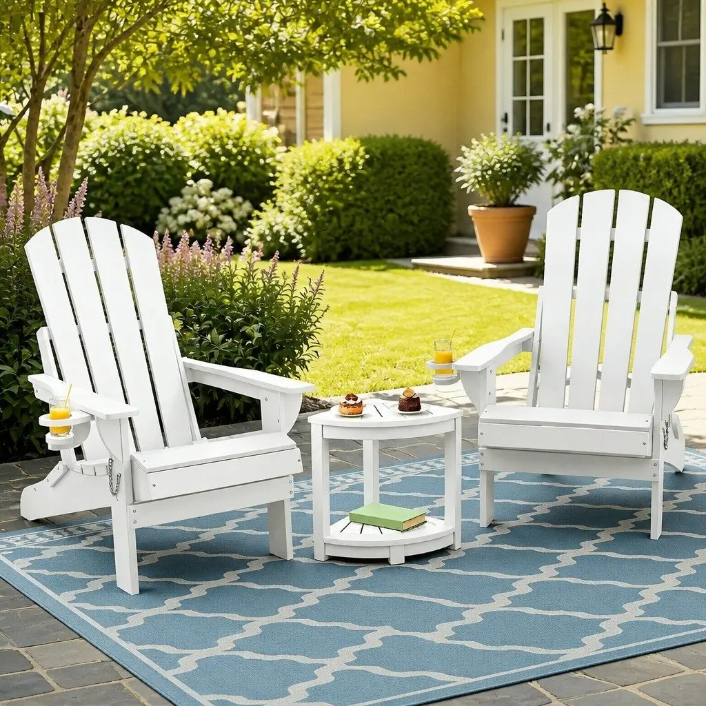 Adirondack Chair and Table for Outdoor Use
