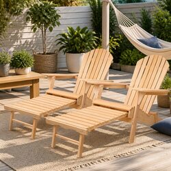 Practical Adirondack Chairs and Ottoman for Your Patio