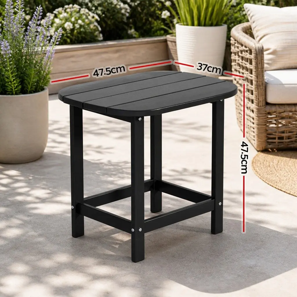 Outdoor Side Table HDPE Black 47.5cm