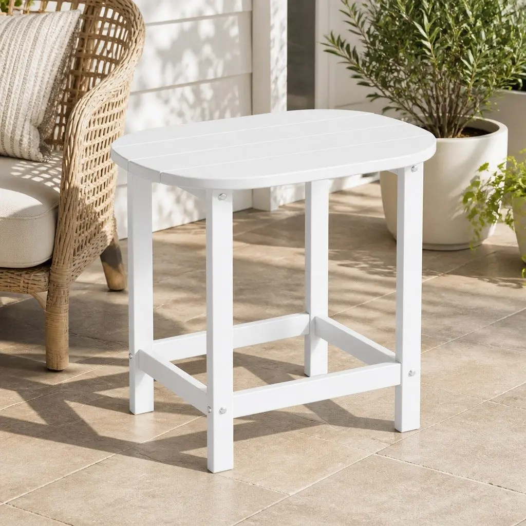 White Side Table for Outdoor and Indoor Use