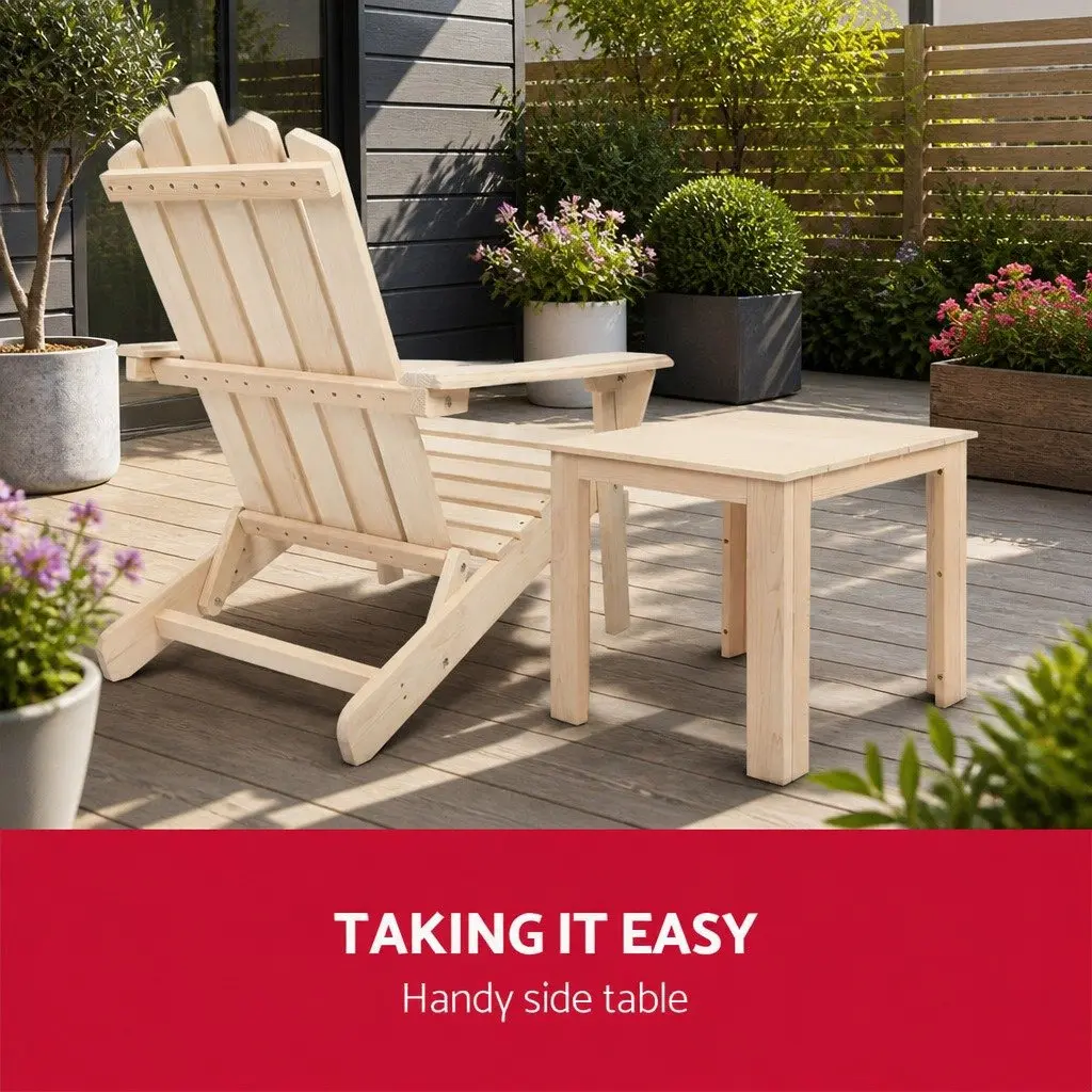 Wooden Side Table Hemlock Wood Light Tone 44.6cm Indoor Outdoor Coffee Lamp Desk