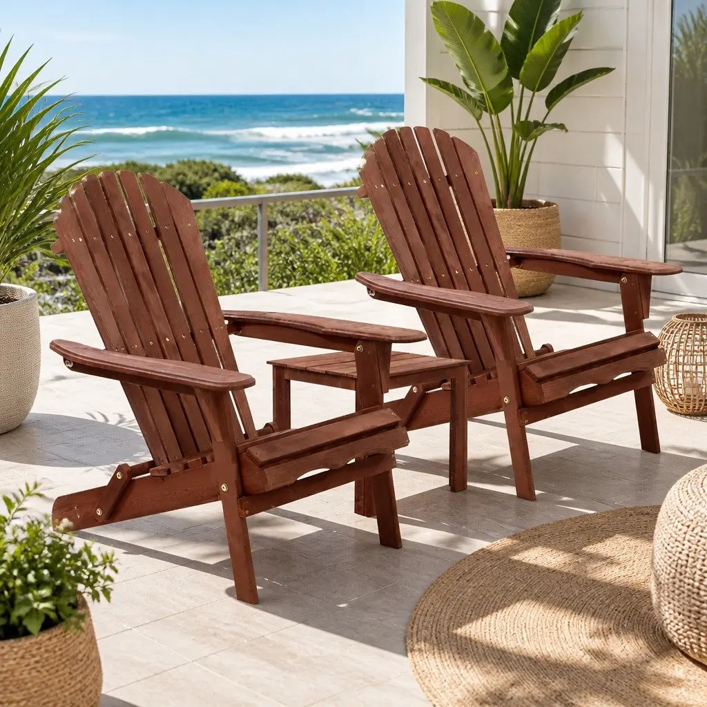 Foldable Adirondack Lounge Set for Outdoor Enjoyment