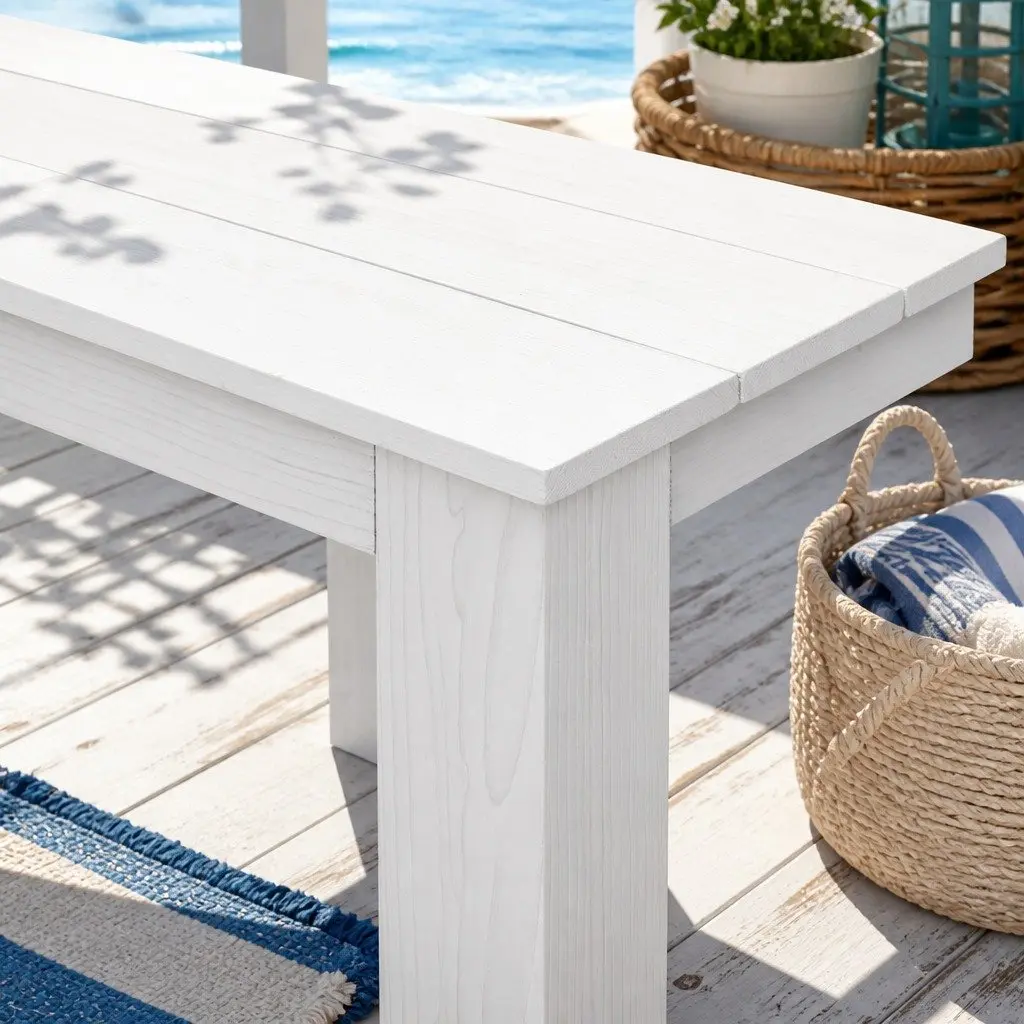 3 Piece Adirondack Outdoor Chair and Side Table Set Foldable Wooden White