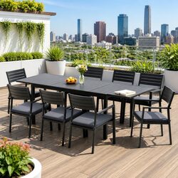 Practical 9-Piece Outdoor Dining Set for Any Gathering