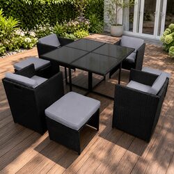 Practical 9-Piece Dining Set for Outdoor Entertaining