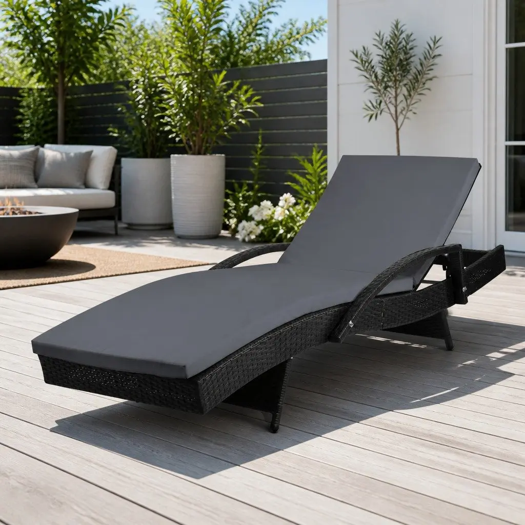 Adjustable Outdoor Sun Lounge Chair for Patios