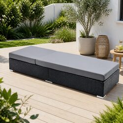 Versatile 2PC Adjustable Wicker Sun Lounge for Home