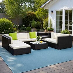 Versatile 9-Piece Lounge Set for Various Outdoor Areas