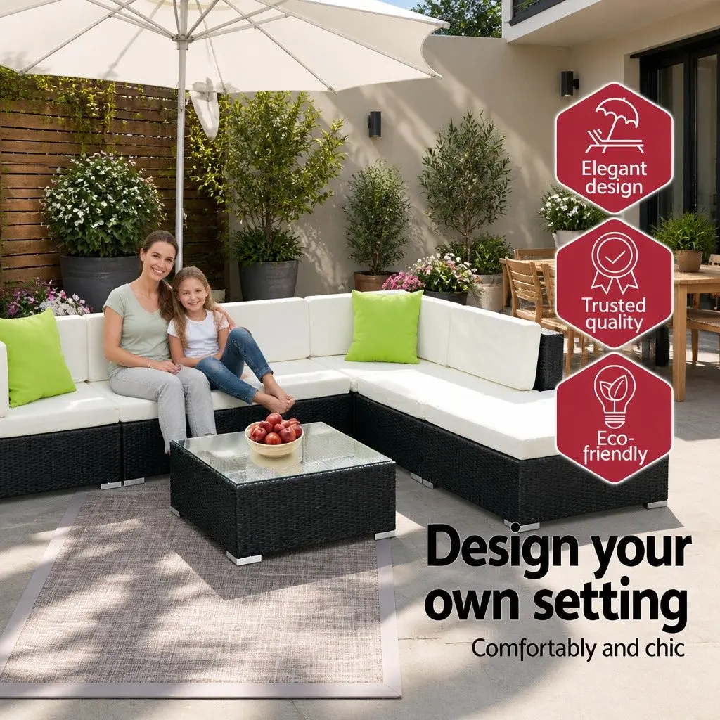 Outdoor Lounge Chair Set Rattan Aluminium 64 x 75 x 60cm Black 2 Piece