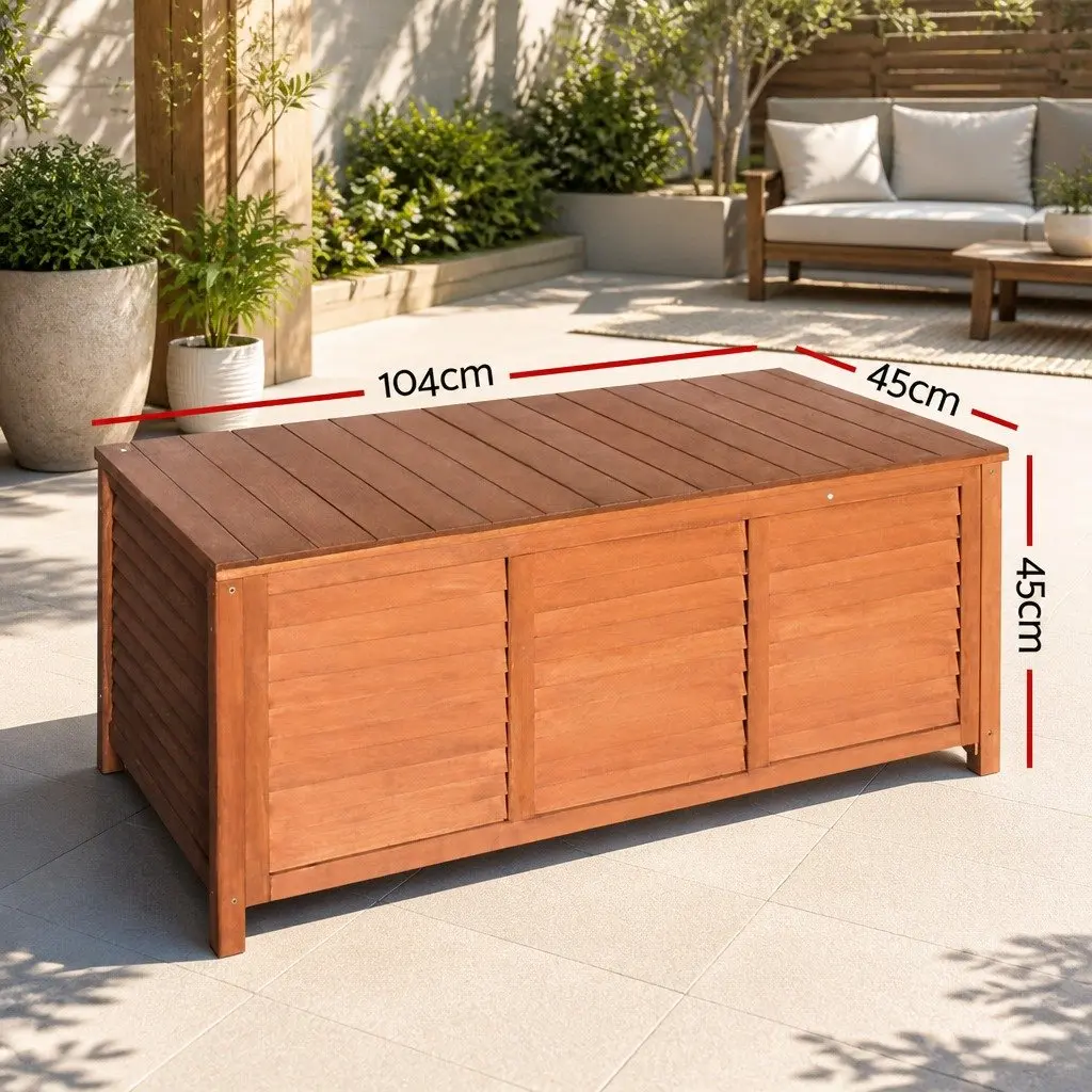 Outdoor Storage Bench Box Wooden 210L Nature Wood