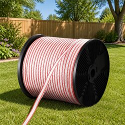 Electric Fence Poly Tape 400M Red White Livestock Fencing Wire Roll Insulator