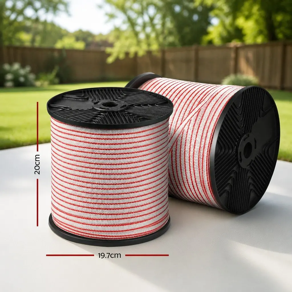 Electric Fence Poly Tape 400M High Visibility Red White UV Treated with Stainless Steel Strands for Livestock Fencing