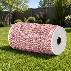 Electric Fence Polywire 1000M Red White Livestock Pet Containment Fencing Wire