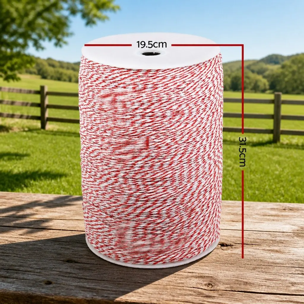 Electric Fence Poly Wire 2000M Stainless Steel Red White High Visibility Fencing Roll