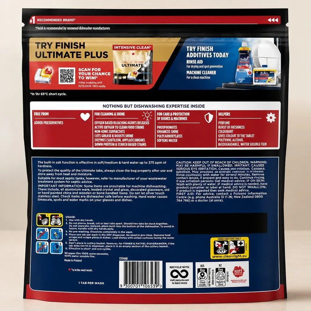 Ultimate Lemon Dishwasher Tablets 300 Pack Deep Clean Fast Dissolving Eco