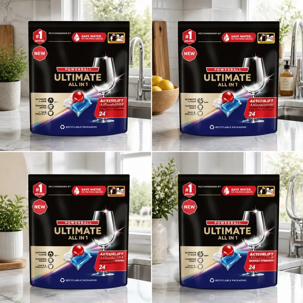 Dishwasher Tablets Fast Dissolving Biodegradable Film 340 Pack