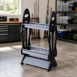 Fishing Rod Holder 16 Storage Rack Double-Sided Stand Garage Organizer Holds 8