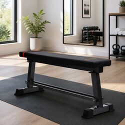 Flat Weight Bench Press Home Gym Exercise Equipment 300kg Capacity Black
