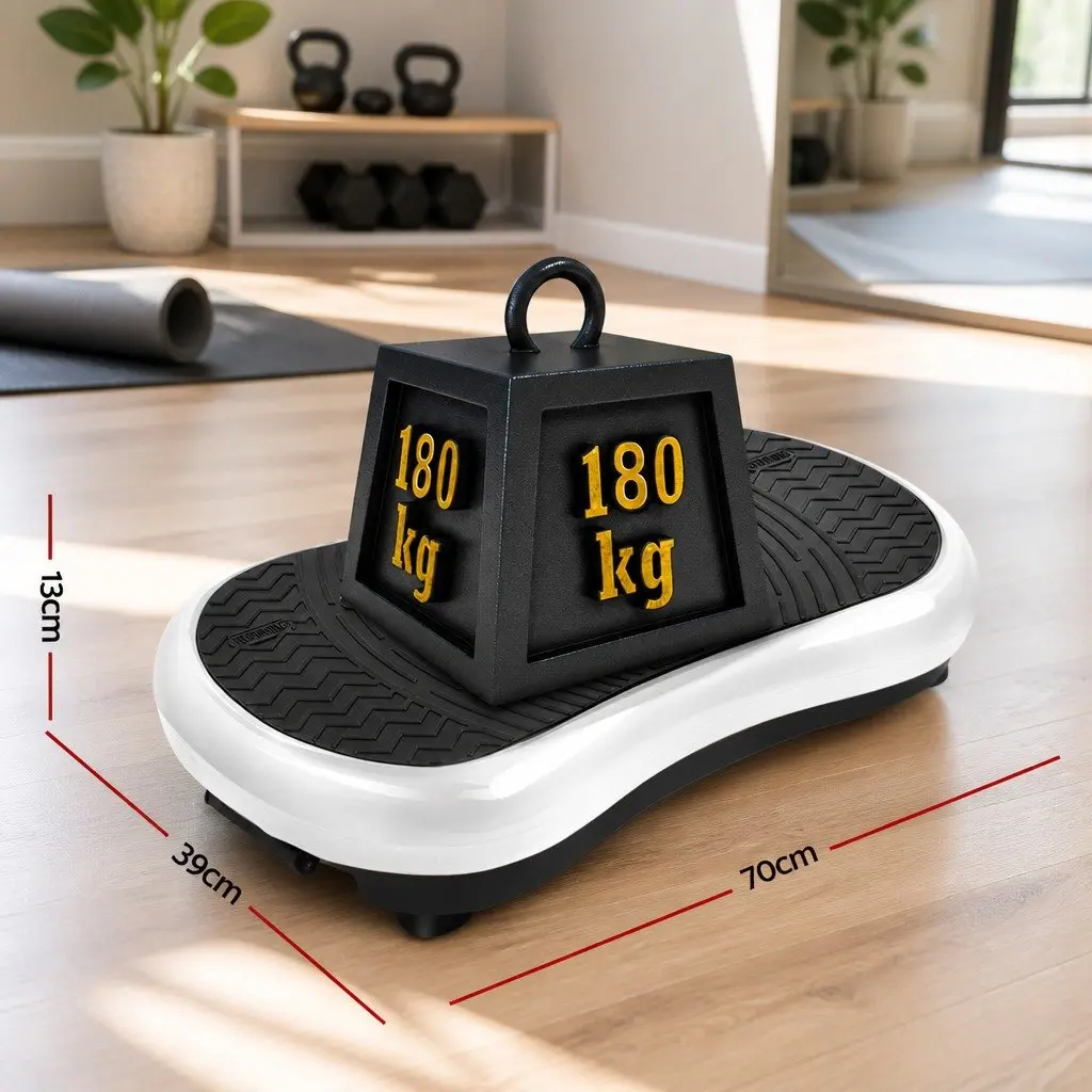Vibration Machine Fitness Plate Whole Body Trainer White 70 x 39 x 13cm