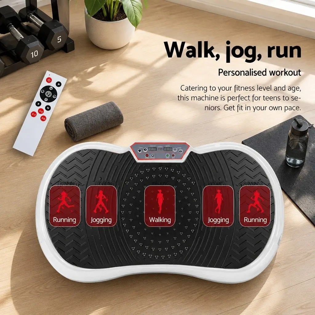 Vibration Machine Fitness Plate Whole Body Trainer White 70 x 39 x 13cm
