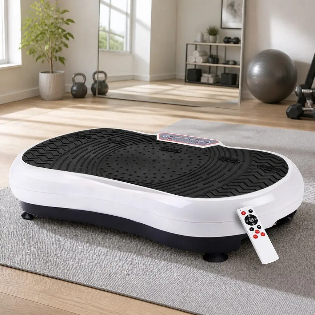 Vibration Machine Fitness Plate Whole Body Trainer White 70 x 39 x 13cm