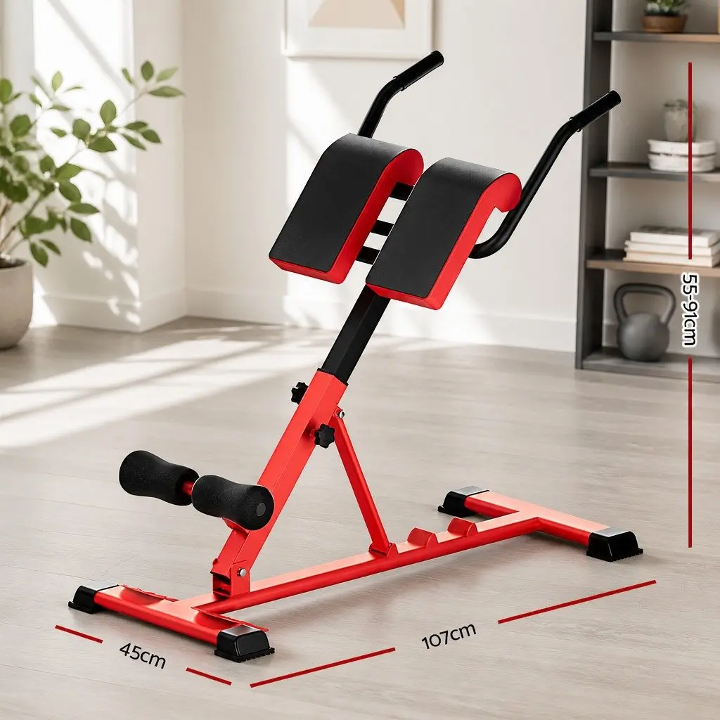 Weight Bench Adjustable Steel 107x45x55-91cm Red 10-in-1 Home Gym Fitness Equipment