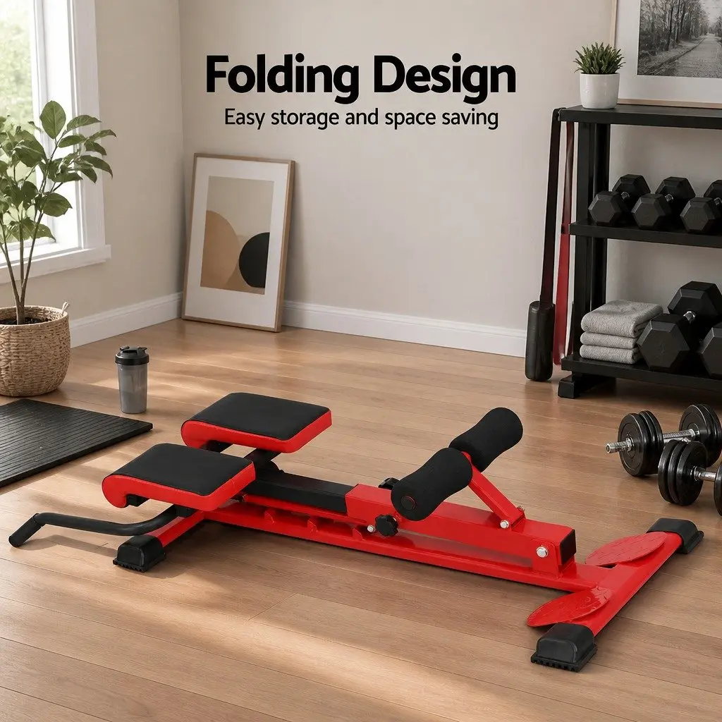 Weight Bench Adjustable Steel 107x45x55-91cm Red 10-in-1 Home Gym Fitness Equipment