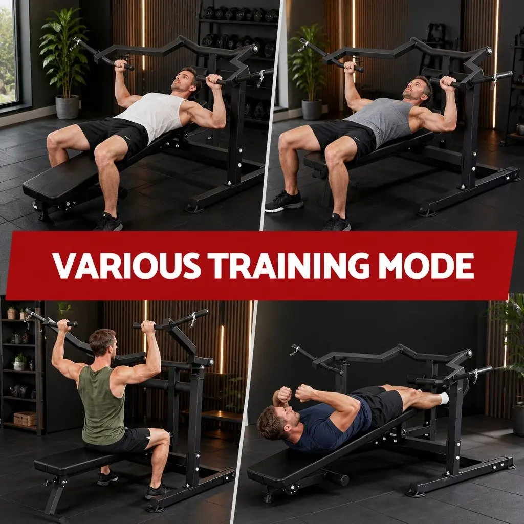 Chest Press Machine Steel Adjustable Folding Black