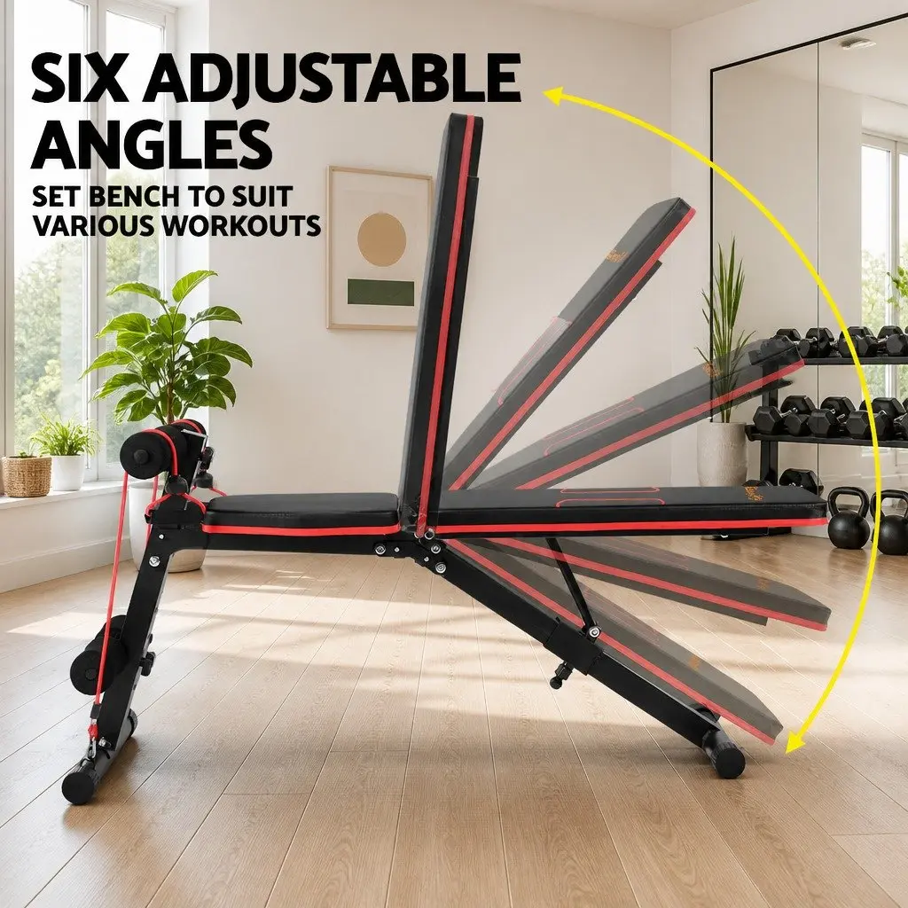 Adjustable Weight Bench FID Powder-Coated Steel 126cm x 44cm x 120cm Black