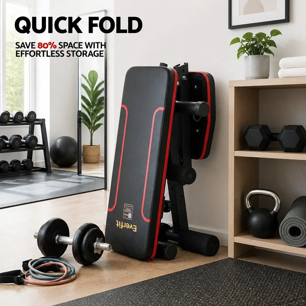 Adjustable Weight Bench FID Powder-Coated Steel 126cm x 44cm x 120cm Black