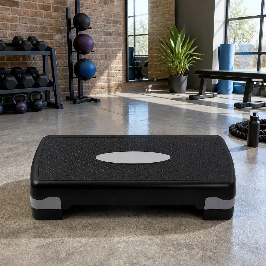 Aerobic Step Fitness Training Platform Adjustable Grey 66cm x 26cm x 15.5cm