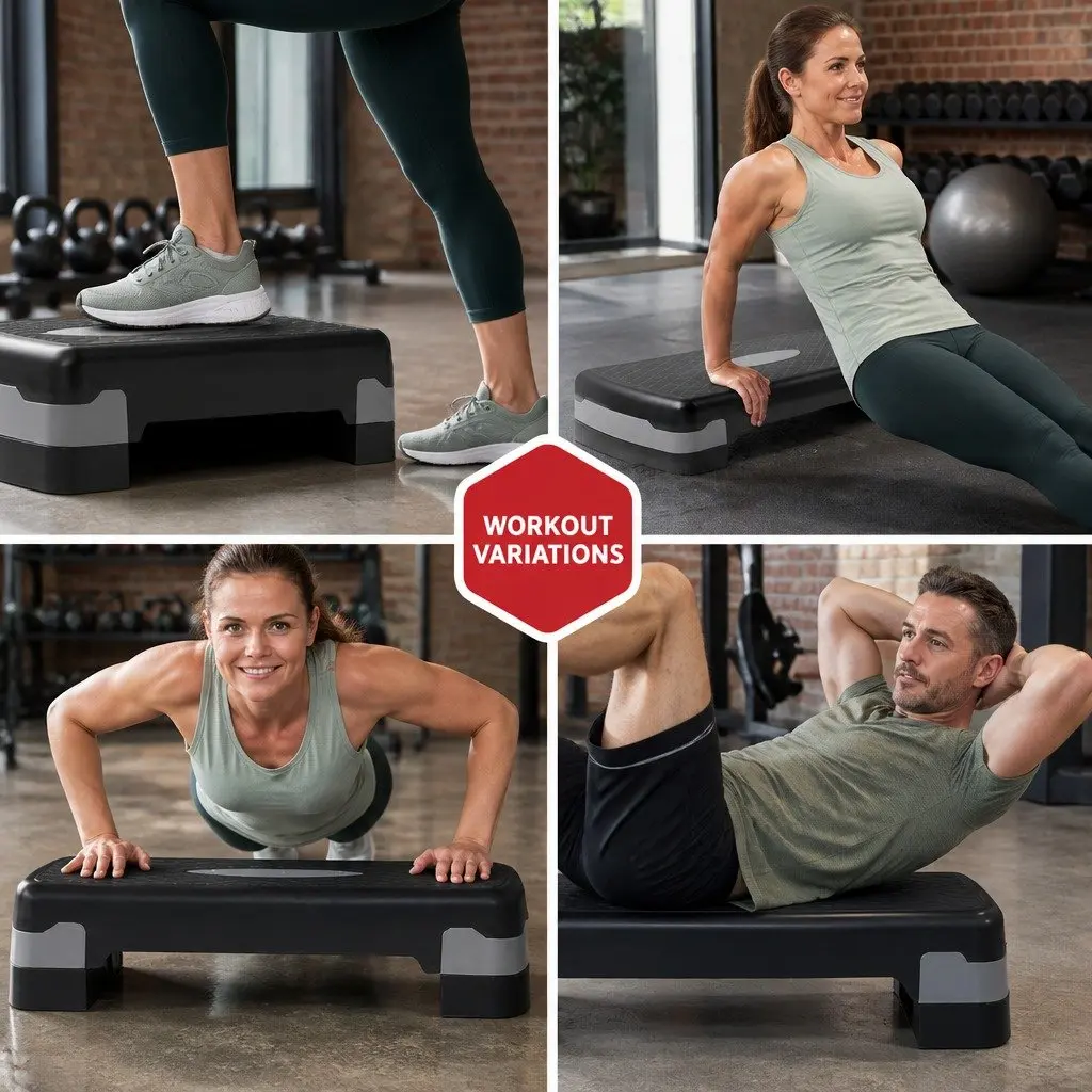 Aerobic Step Fitness Training Platform Adjustable Grey 66cm x 26cm x 15.5cm