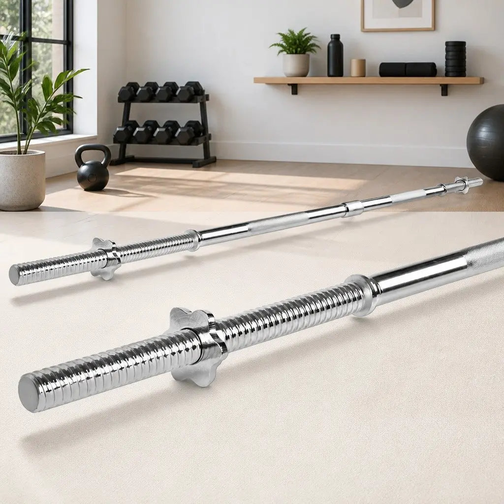 Barbell Bar 168cm 5.5FT Steel Weight Lifting Rod Home Gym Exercise Training