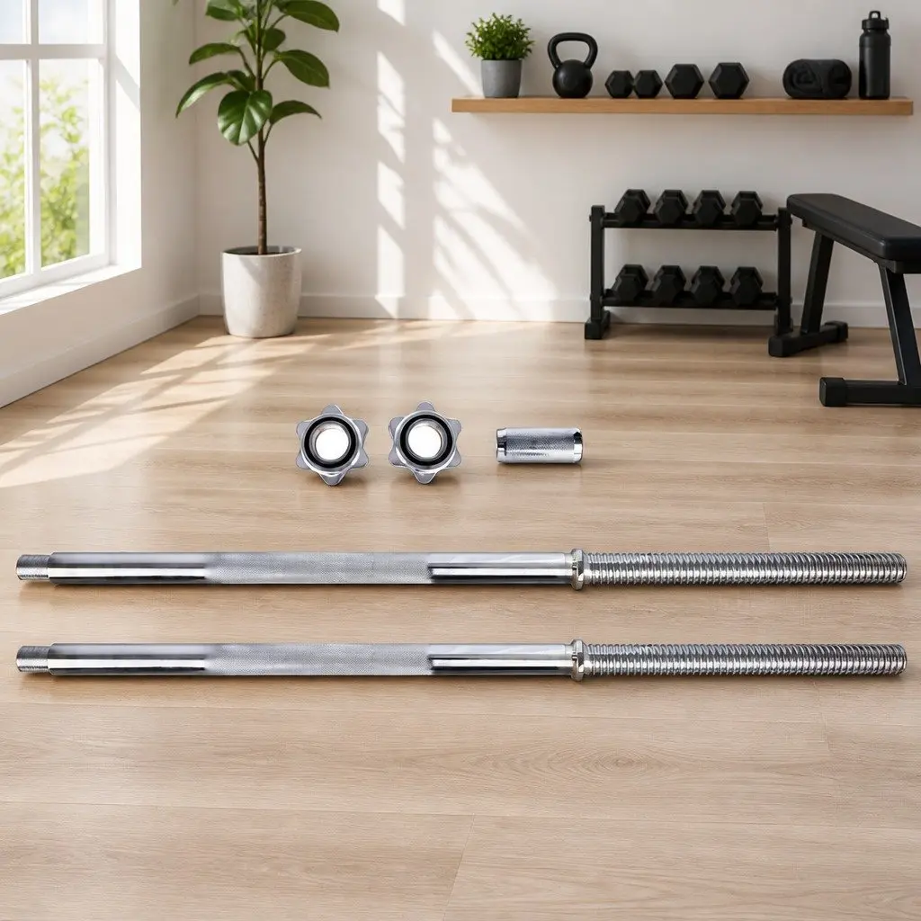 Barbell Bar Steel 168cm 5.5FT Silver Weight Lifting Rod