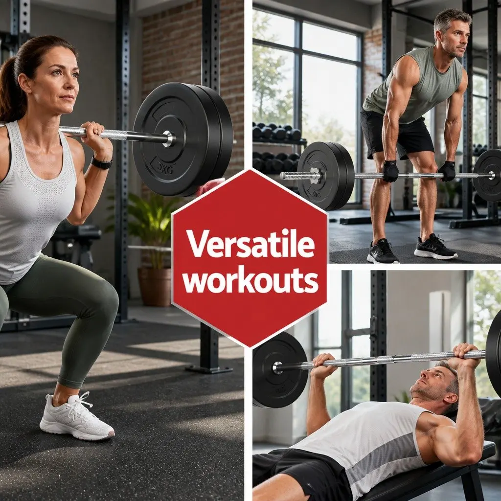 Barbell Set Steel 168cm Black and Silver with Weight Plates for Home Gym