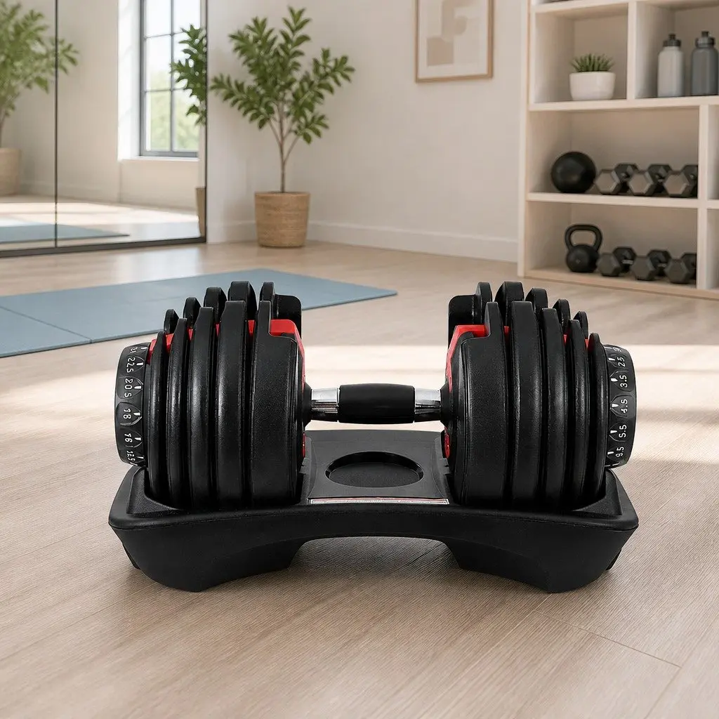 Adjustable Dumbbell Set Steel 24kg Black