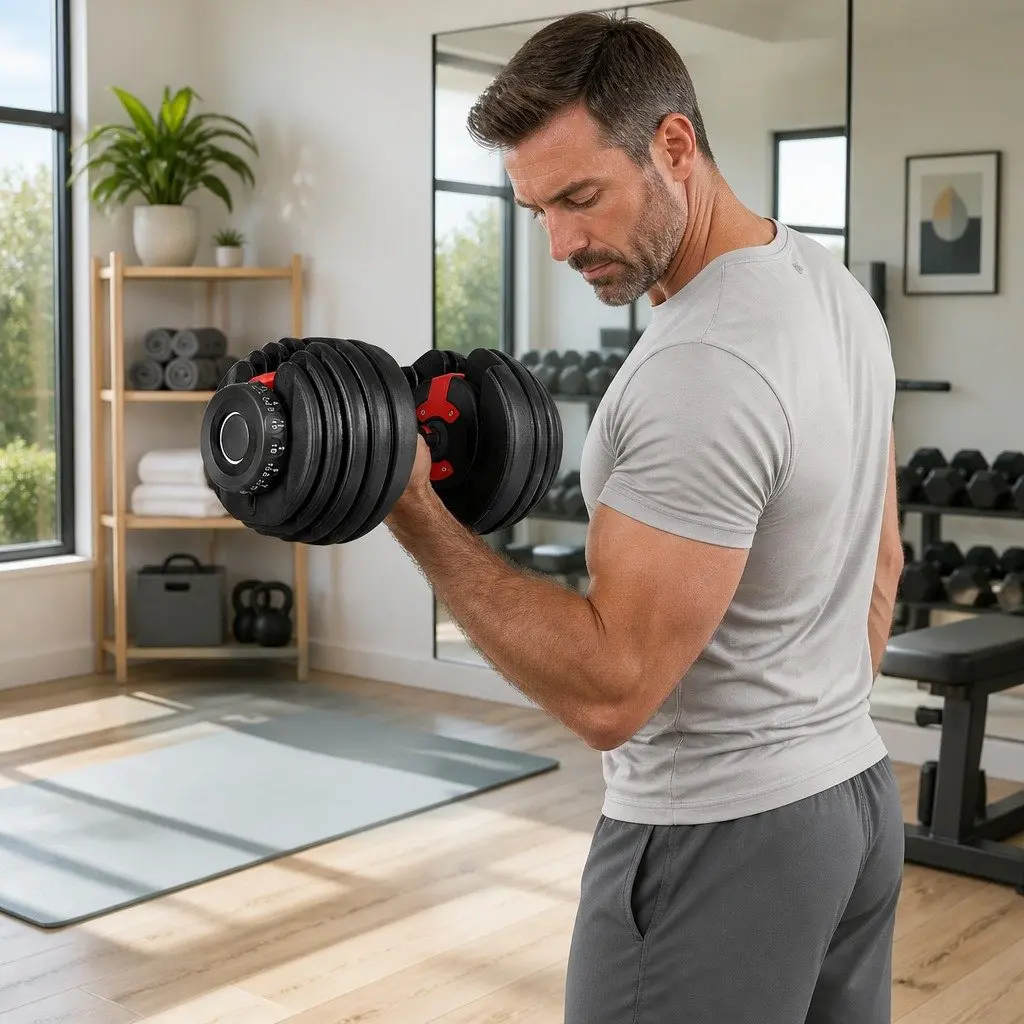 Adjustable Dumbbell Set Steel 24kg Black