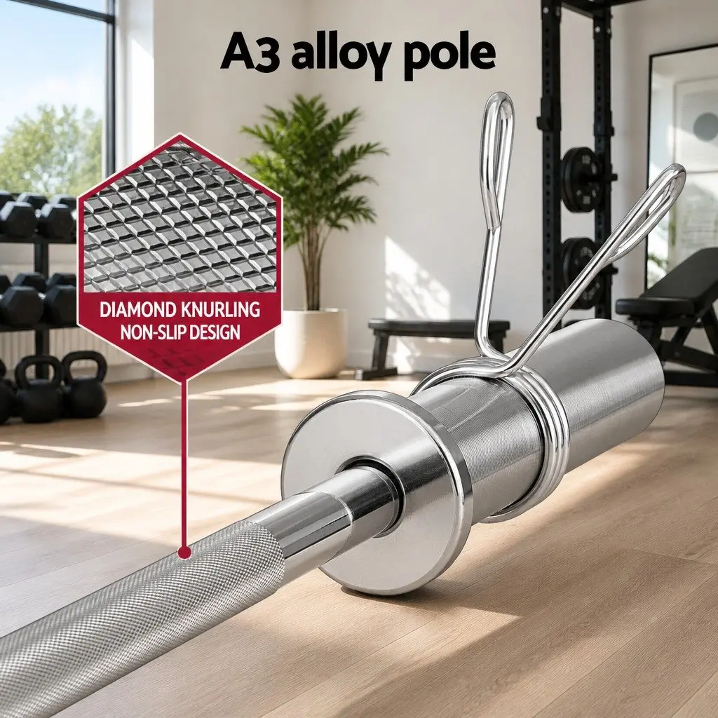 Olympic Training Bar Weight Lifting Barbell A3 Alloy Steel 1.2m Silver