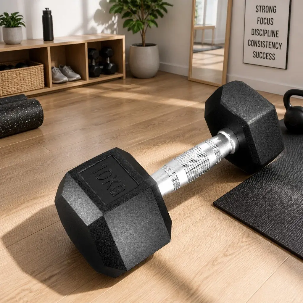 20kg Hex Dumbbells Set Weight Lifting Gym Training Home Fitness Exercise 2x10kg