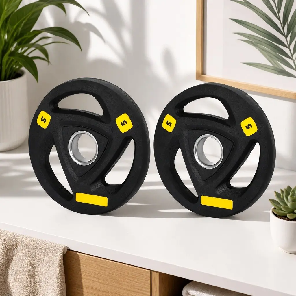 Olympic Weight Plates 5kg Cast Iron Rubber Coated Black for Dumbbells Barbells Home Gym просумасшедшей тренировки