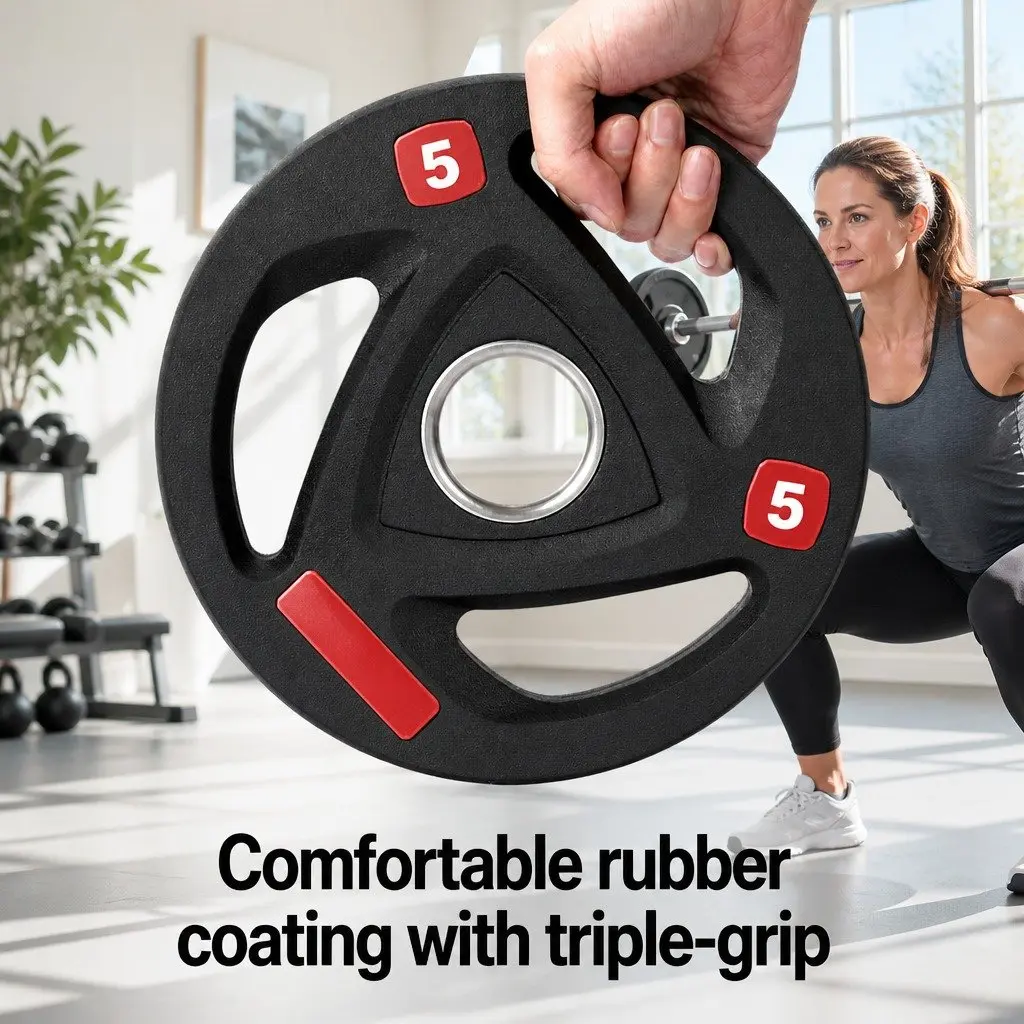 Olympic Weight Plates 5kg Cast Iron Rubber Coated Black for Dumbbells Barbells Home Gym просумасшедшей тренировки