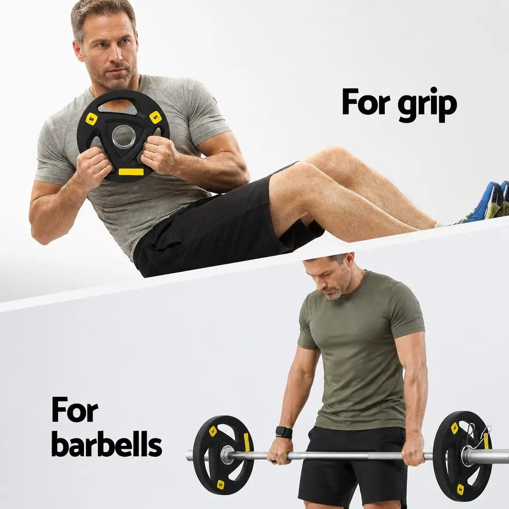 Olympic Weight Plates 5kg Cast Iron Rubber Coated Black for Dumbbells Barbells Home Gym просумасшедшей тренировки