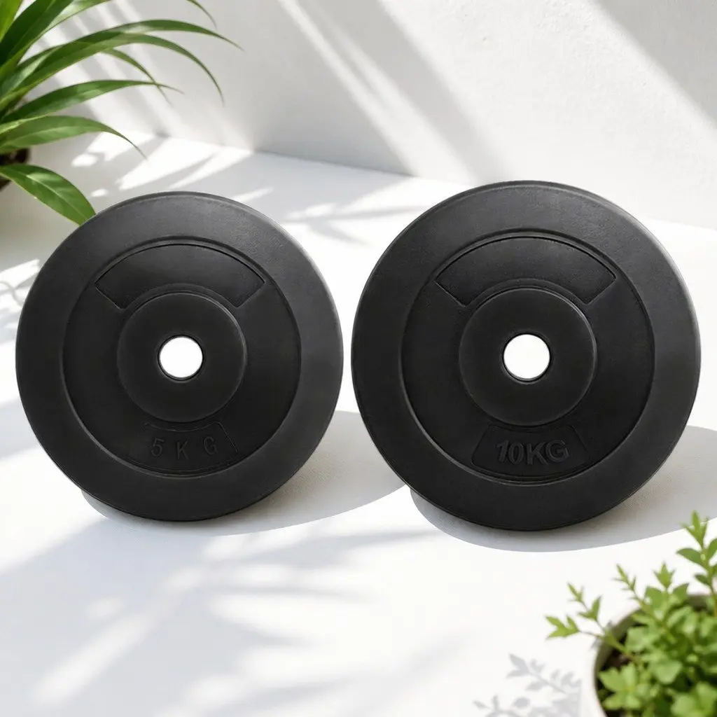 Barbell Weight Plates Cast Cement 70kg Standard 31mm Black