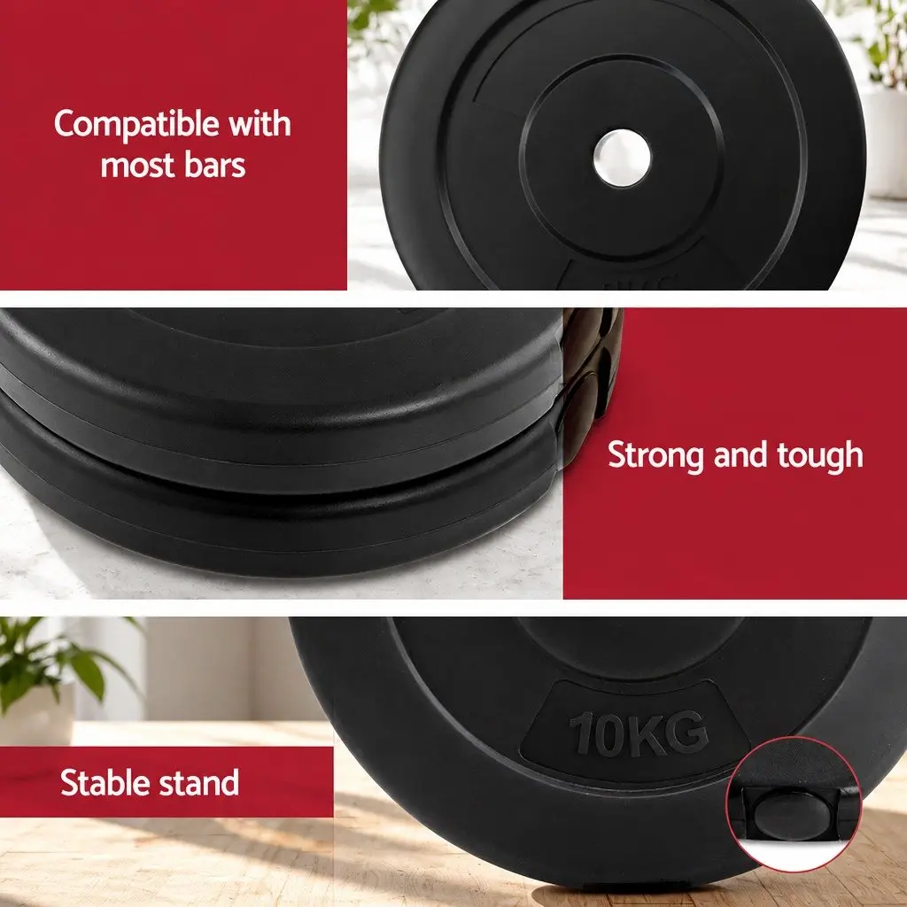 Barbell Weight Plates Cast Cement 70kg Standard 31mm Black