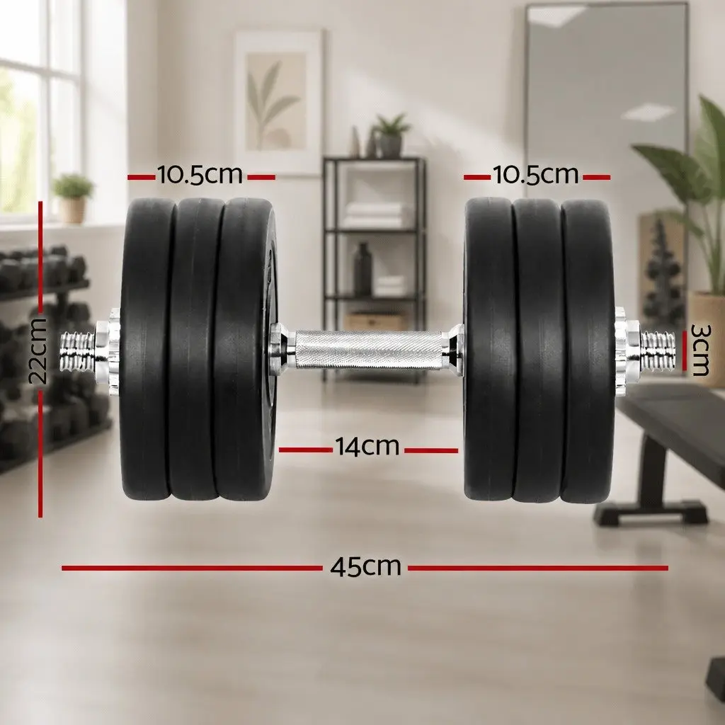 35kg Dumbbell Set Weight Plates Adjustable Dumbbells Home Gym Training Equipment